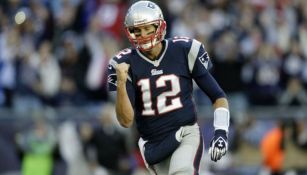Tom Brady, en festejo en un partido de Patriots