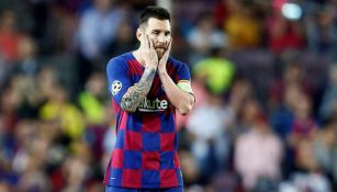 Leo Messi lamenta una acción en partido del Barcelona