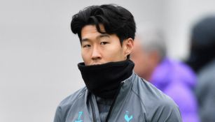 Heung-Min Son durante un entrenamiento del Tottenham