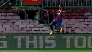 Ansu Fati en celebración de gol con Barcelona