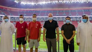 Gianni Infantino en su visita al estadio Al Bayt