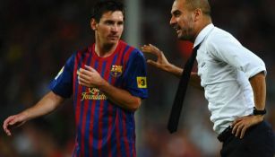 Guardiola le da un consejo a Messi