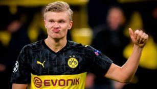 Erling Haaland en festejo de gol con Borussia Dortmund