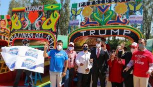 Simpatizantes de Trump en Xochimilco