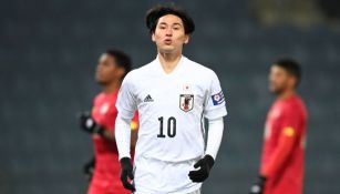 Takumi Minamino luego de anotar gol ante Panamá