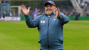 Diego Armando Maradona tras un duelo de la Liga de Argentina 