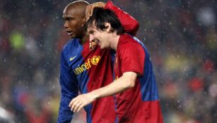 Samuel Eto'o y Lionel Messi en el Barcelona