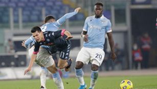 Hirving Lozano en el partido entre el Napoli y Lazio
