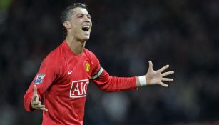 Cristiano Ronaldo festeja un gol en su paso por el Man United 