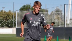 Martin Odegaard en un entrenamiento del Real Madrid