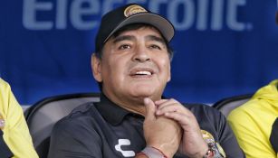 Diego Armando Maradona, feliz en juego de Dorados