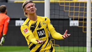 Erling Haaland en un partido del Borussia Dortmund