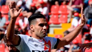 Radamel Falcao tras anotar gol con el Rayo Vallecano