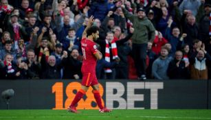 Mohamed Salah en un partido del Liverpool