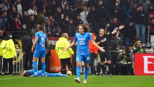 Dimitri Payet tras ser agredido en el Lyon-Marsella 