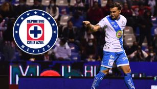 Christian Tabó festeja un gol con Puebla