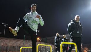 Lewandowski en entrenamiento con Polonia