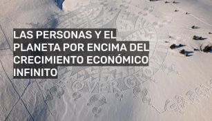 Greenpeace en contra del Foro Económico y expresa su enojo con dibujo en la nieve