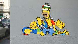 Los Simpson, versión palestinos, aparecen en un mural en Milán 