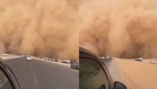 Captan enorme tormenta de arena en carretera de Torreón