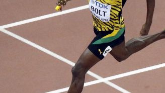 Bolt durante una competición en Jamaica