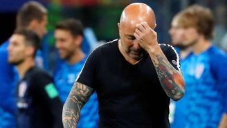 Sampaoli se lamenta en el partido contra Argentina