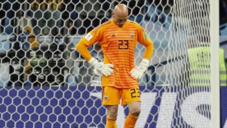 Willy Caballero se lamenta tras error en juego vs Croacia