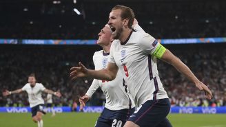  Harry Kane festeja un gol con Inglaterra en la Euro