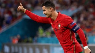 Cristiano Ronaldo en festejo con Portugal 