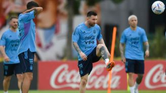 Messi en una práctica de Argentina
