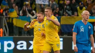 Festejo de los ucranianos en la victoria 