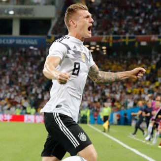 Kroos celebra el gol de la victoria de Alemania