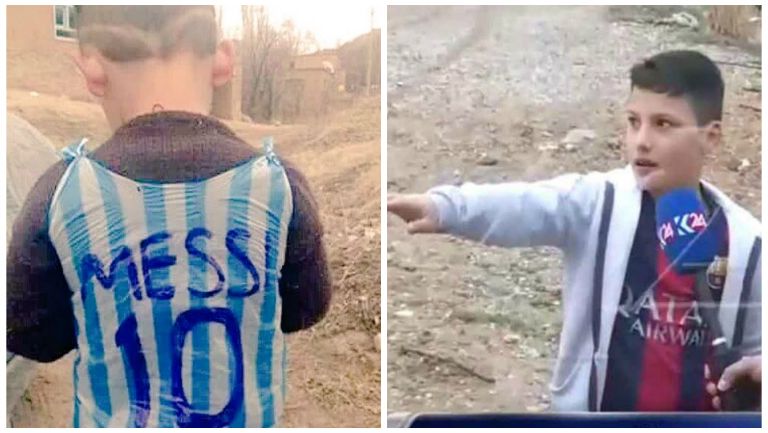 Él sería el niño con la 'camiseta' de Messi