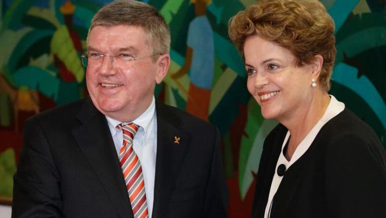 Thomas Bach en un encuentro con Dilma Rousseff