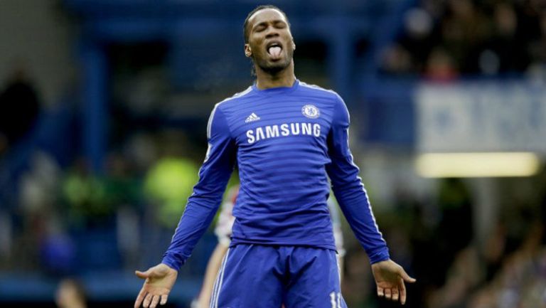 Didier Drogba durante un partido del Chelsea