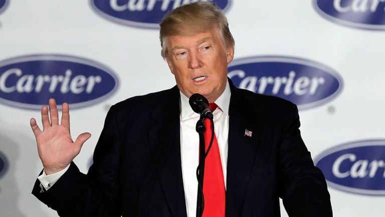 Donald Trump, durante una conferencia de prensa en Indianápolis