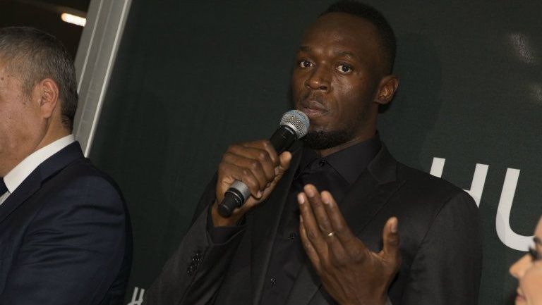 Usain Bolt, durante una presentación de su colección de relojes 