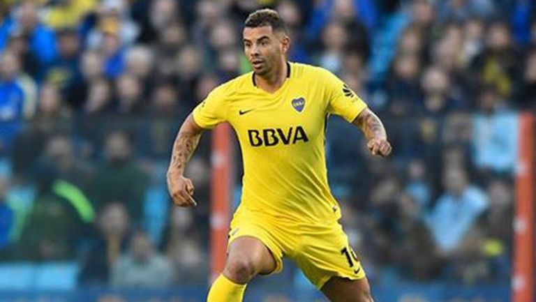 Cardona, durante un juego con Boca Juniors