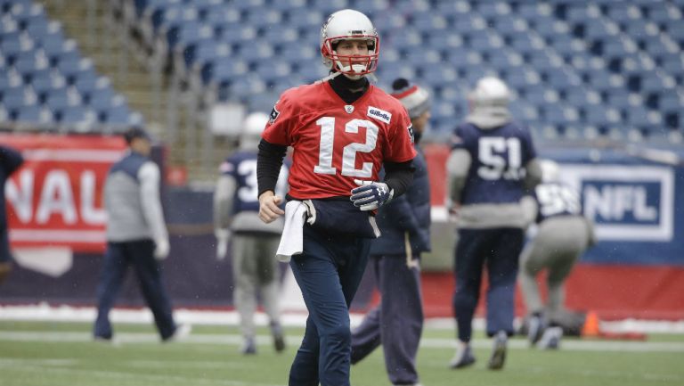 Brady, durante un entrenamiento de Patriots 