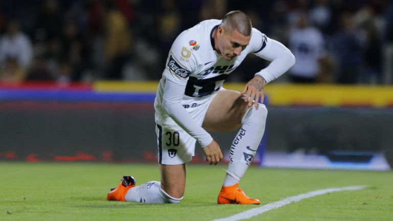 Nicolas Castillo, durante el encuentro contra Veracruz en la J7