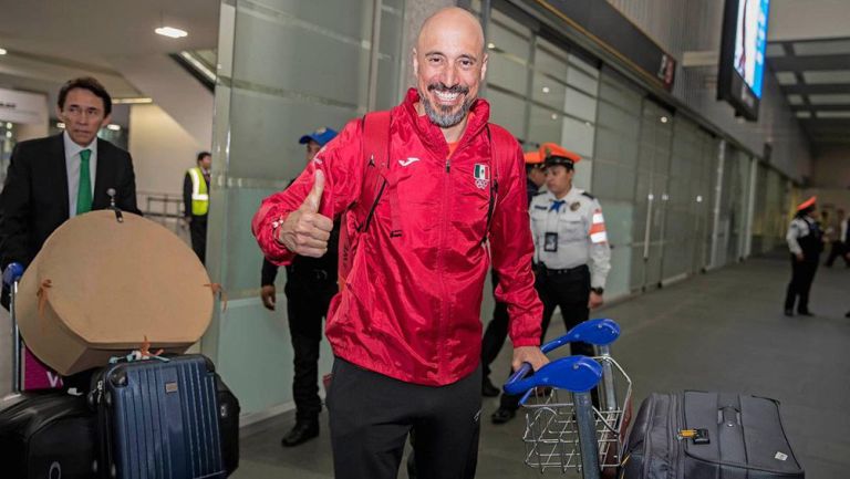 Germán Madrazo a su llegada al aeropuerto de la CDMX