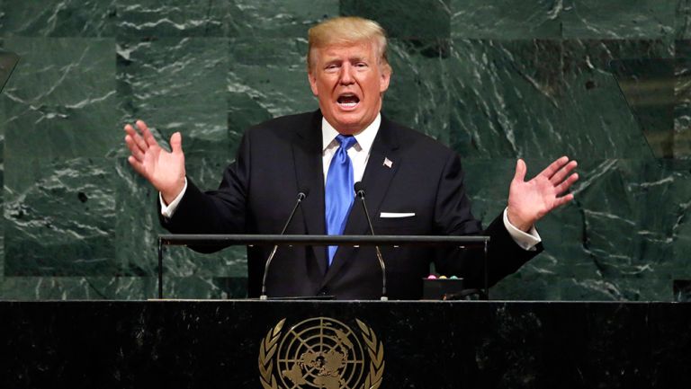 Donald Trump en una conferencia en la ONU
