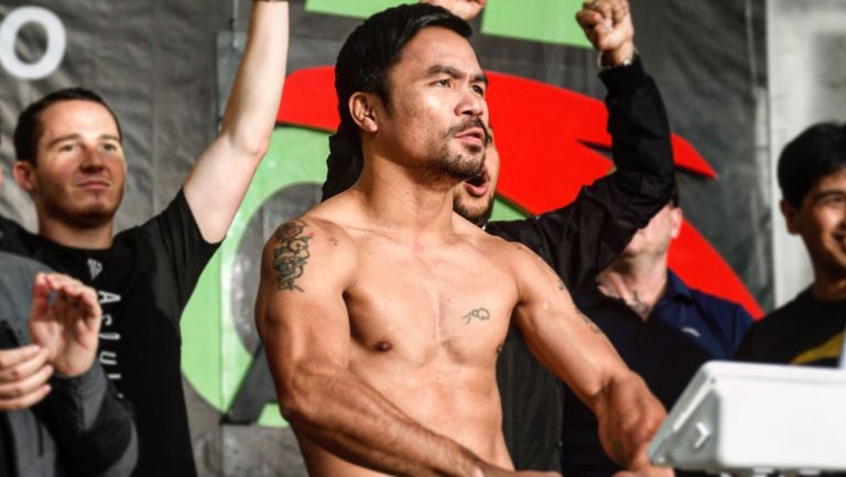 Manny Pacquiao, durante ceremonia de pesaje 