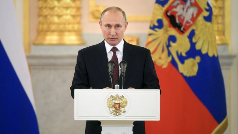 Vladimir Putin en un acto de gobierno 
