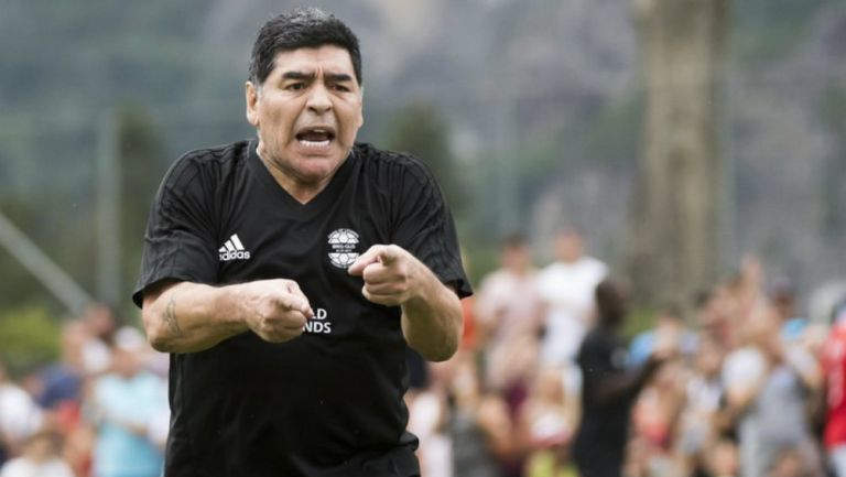 Diego Armando Maradona, durante un entrenamiento