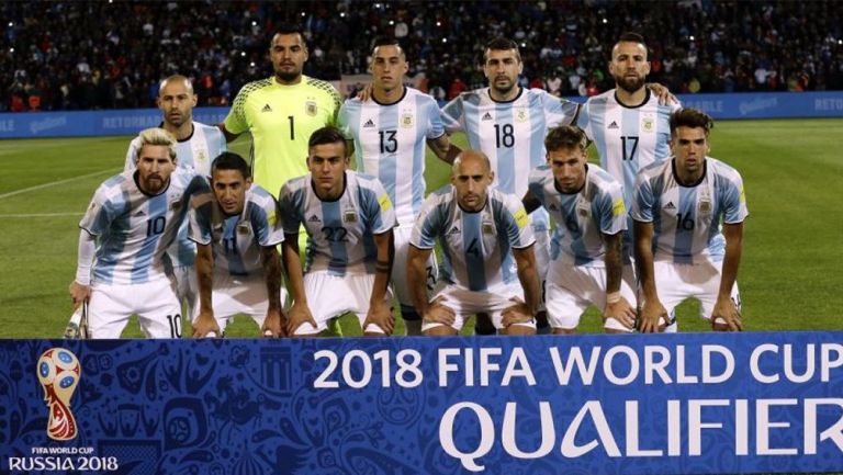 Jugadores de Argentina previo a un partido
