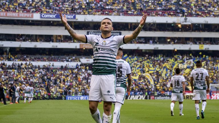 Rodríguez festeja su gol contra América en la Semifinal de Vuelta