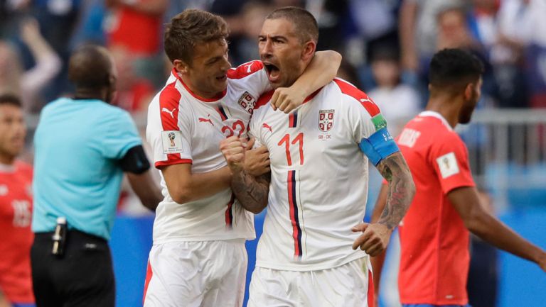 Kolarov celebra el gol de Serbia frente a Costa Rica