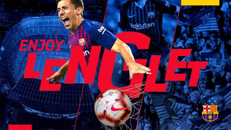 Con esta imagen, Barcelona anunció la llegada de Lenglet