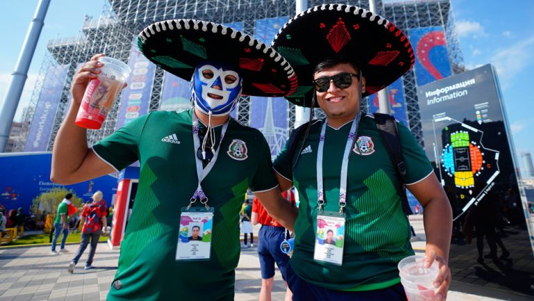 Aficionados mexicanos, durante un partido en Rusia 2018